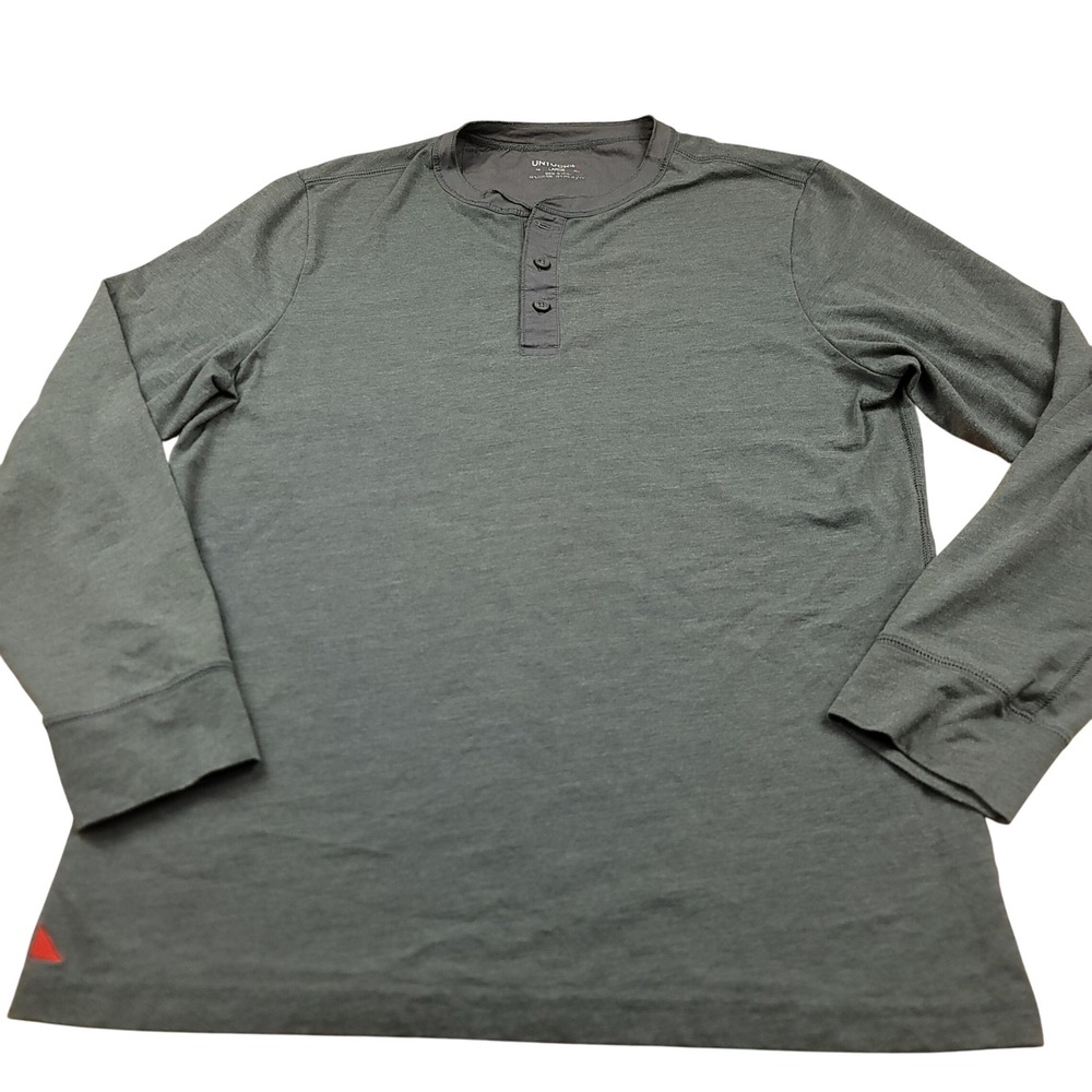 UNTUCKit Men's Charcoal Gray Long Sleeve Henley Shirt Size‎ Large